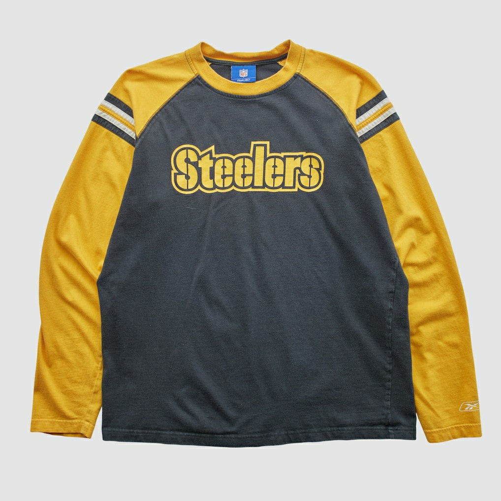 Pittsburgh Steelers Reebok 2000s Long Sleeve T-shirt - Black Vintage - Fanatics