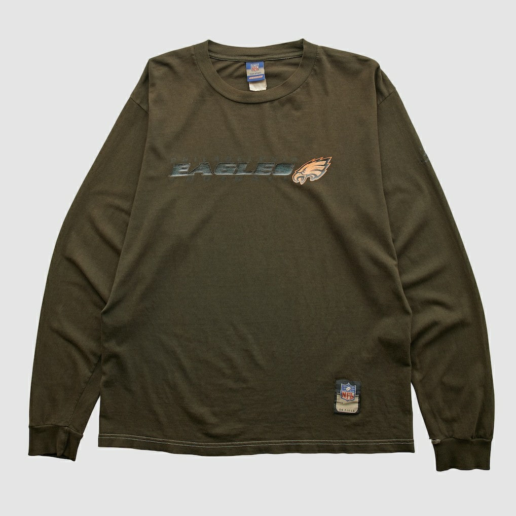 Philadelphia Eagles Reebok 2000s Long Sleeve T-shirt - Brown Vintage - Fanatics