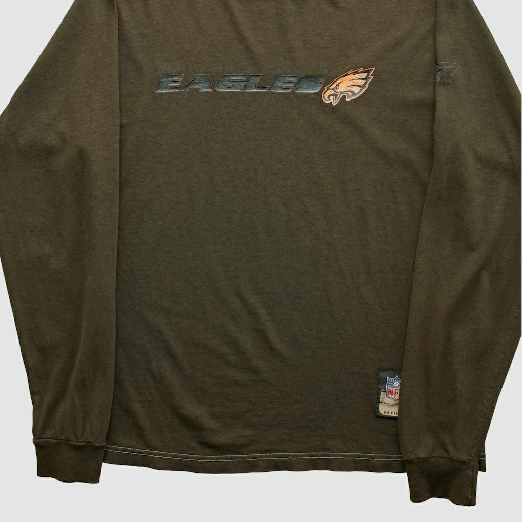 Philadelphia Eagles Reebok 2000s Long Sleeve T-shirt - Brown Vintage - Fanatics