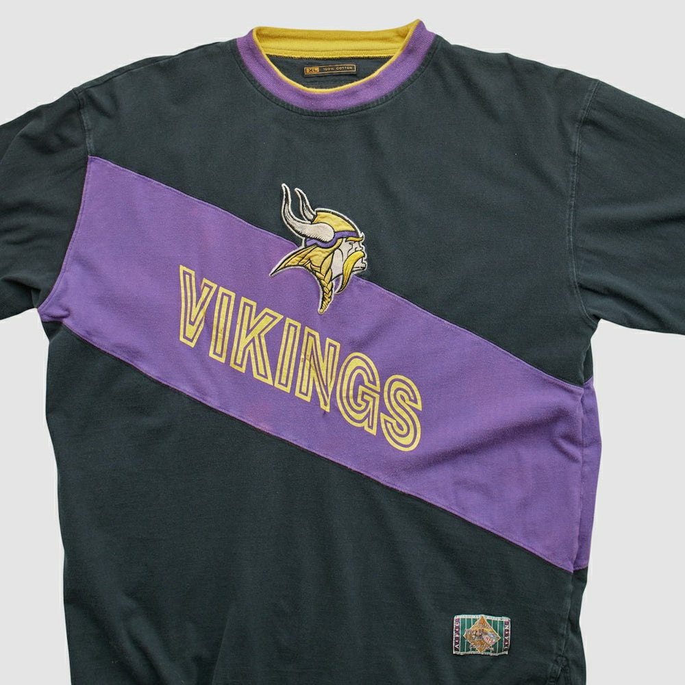 Minnesota Vikings Mirage 90s Long Sleeve T-shirt - Black Vintage - Fanatics