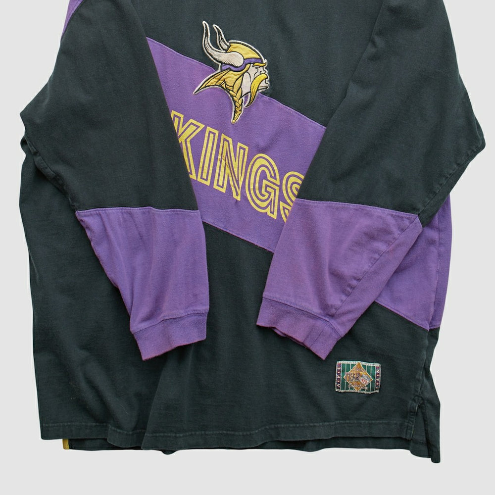 Minnesota Vikings Mirage 90s Long Sleeve T-shirt - Black Vintage - Fanatics