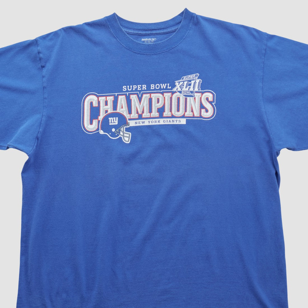 New York Giants Reebok 2008 T-shirt - Blue Vintage - Fanatics