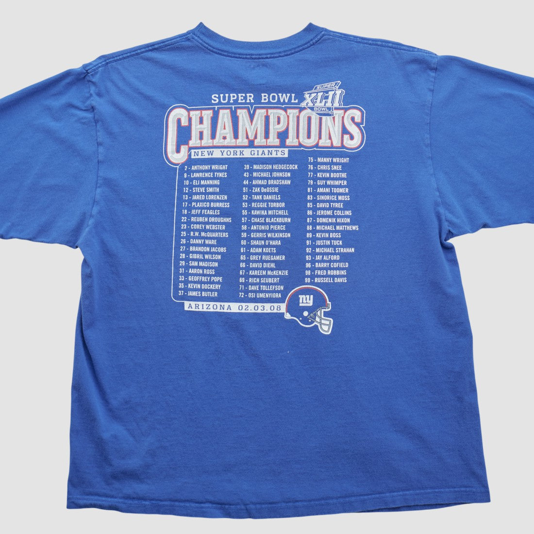 New York Giants Reebok 2008 T-shirt - Blue Vintage - Fanatics