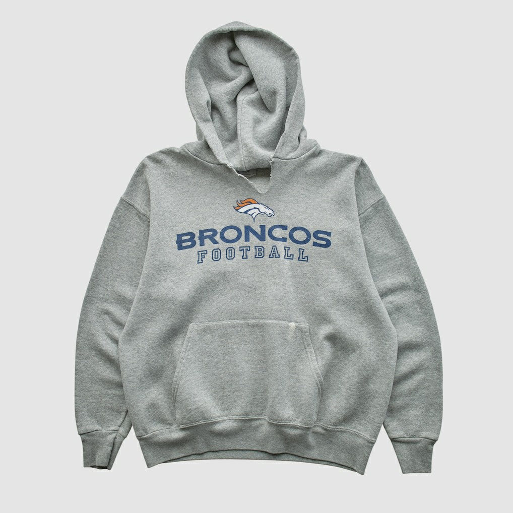 Denver Broncos NFL 2000s Hooded Pullover Sweatshirt - Heather Gray Vintage - Fanatics