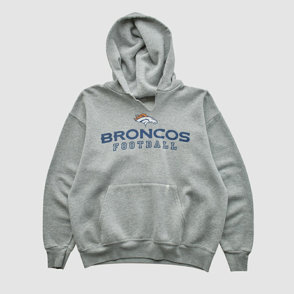 Denver Broncos NFL 2000s Hooded Pullover Sweatshirt - Heather Gray Vintage - Fanatics