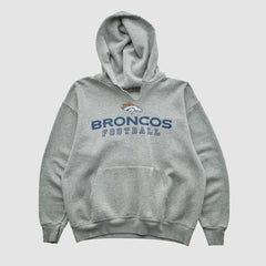 Denver Broncos NFL 2000s Hooded Pullover Sweatshirt - Heather Gray Vintage - Fanatics