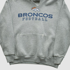 Denver Broncos NFL 2000s Hooded Pullover Sweatshirt - Heather Gray Vintage - Fanatics