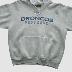 Denver Broncos NFL 2000s Hooded Pullover Sweatshirt - Heather Gray Vintage - Fanatics