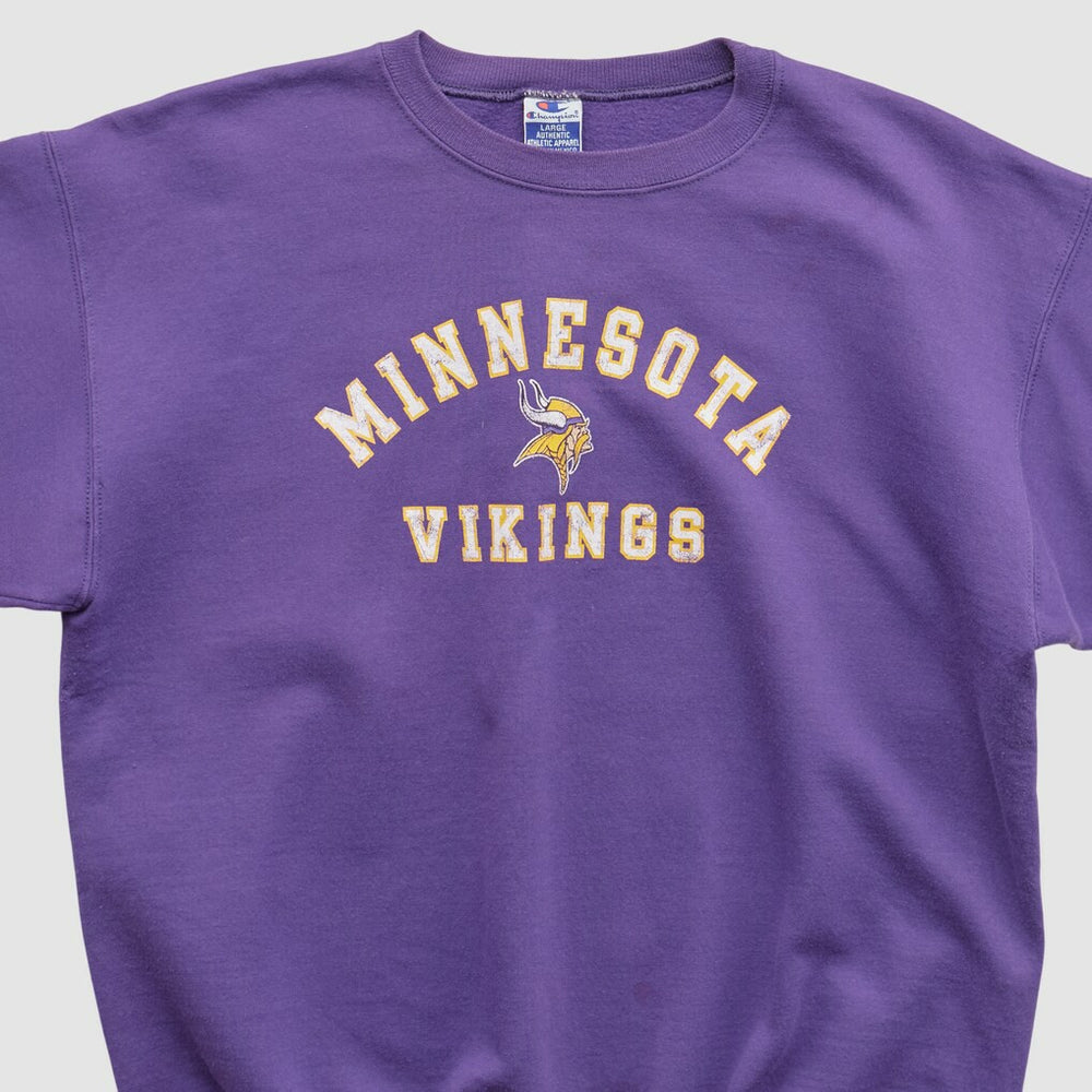 Minnesota Vikings Champion 90s Pullover Sweatshirt - Purple Vintage - Fanatics