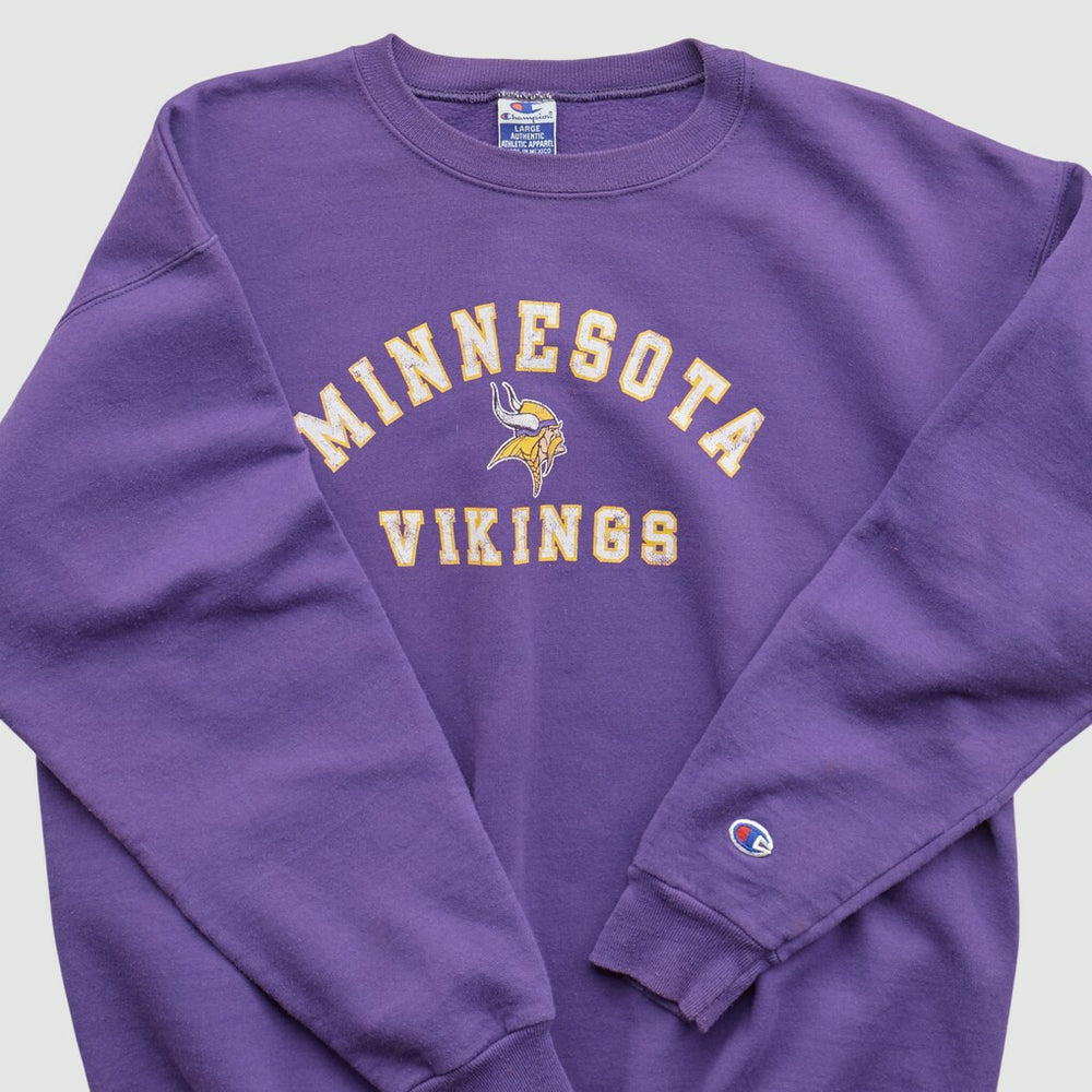 Minnesota Vikings Champion 90s Pullover Sweatshirt - Purple Vintage - Fanatics