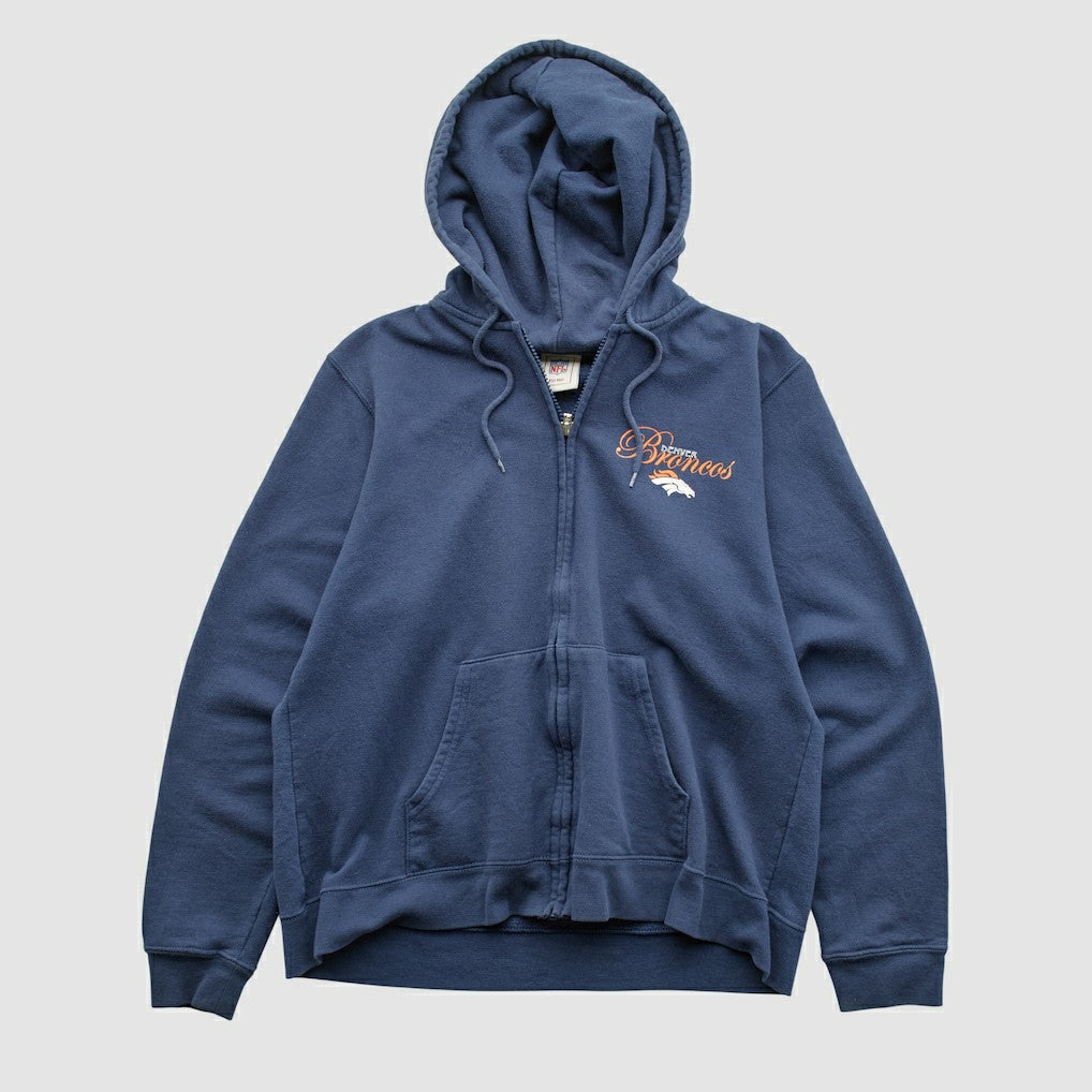Denver Broncos NFL 2000s Hooded Full Zip Sweatshirt - Navy Vintage - Fanatics
