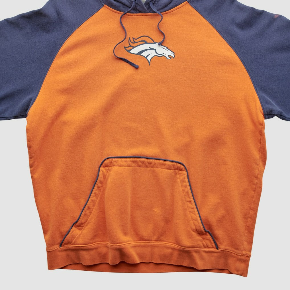 Denver Broncos Reebok 2000s Hooded Pullover Sweatshirt - Orange Vintage - Fanatics
