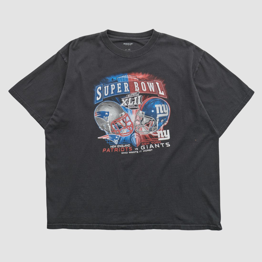 Super Bowl XLII Reebok 2008 T-shirt - Black Vintage - Fanatics