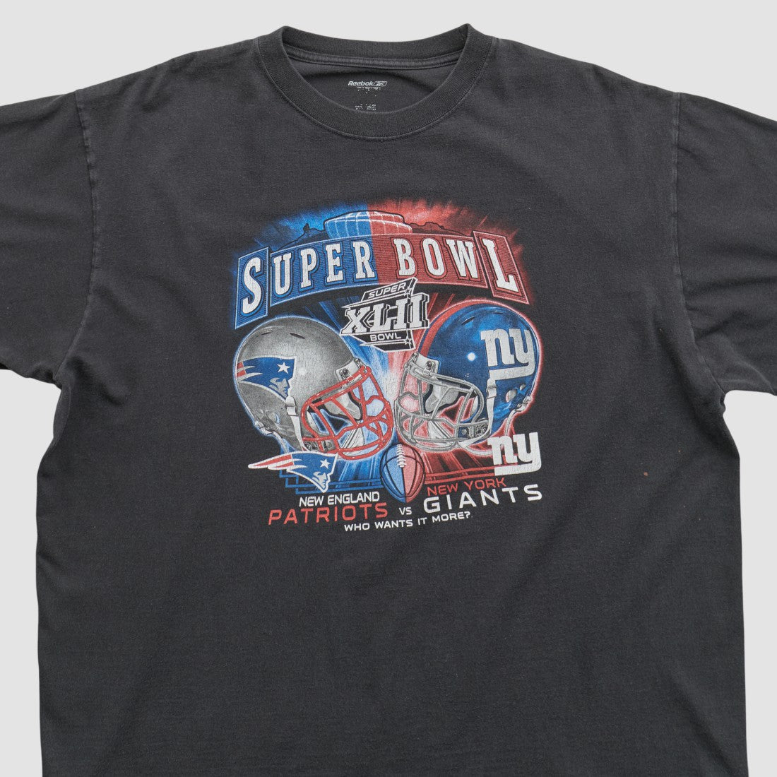 Super Bowl XLII Reebok 2008 T-shirt - Black Vintage - Fanatics