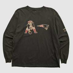 New England Patriots Reebok 2000s Long Sleeve T-shirt - Charcoal Vintage - Fanatics