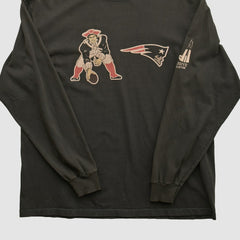 New England Patriots Reebok 2000s Long Sleeve T-shirt - Charcoal Vintage - Fanatics