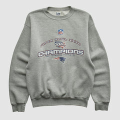 New England Patriots Lee Sport 2002 Pullover Sweatshirt - Heather Gray Vintage - Fanatics