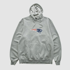New England Patriots Reebok 2000s Hooded Pullover Sweatshirt - Heather Gray Vintage - Fanatics