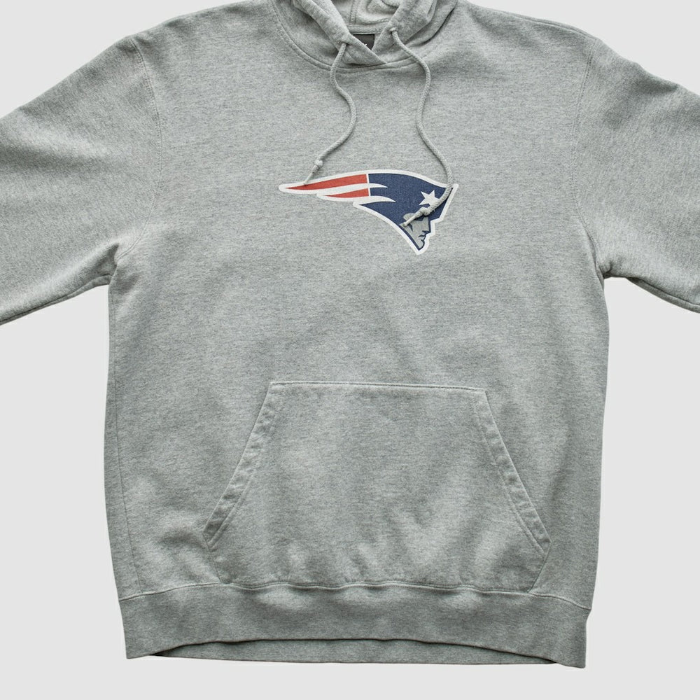 New England Patriots Reebok 2000s Hooded Pullover Sweatshirt - Heather Gray Vintage - Fanatics