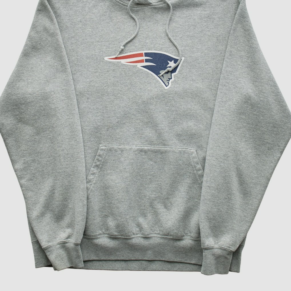 New England Patriots Reebok 2000s Hooded Pullover Sweatshirt - Heather Gray Vintage - Fanatics