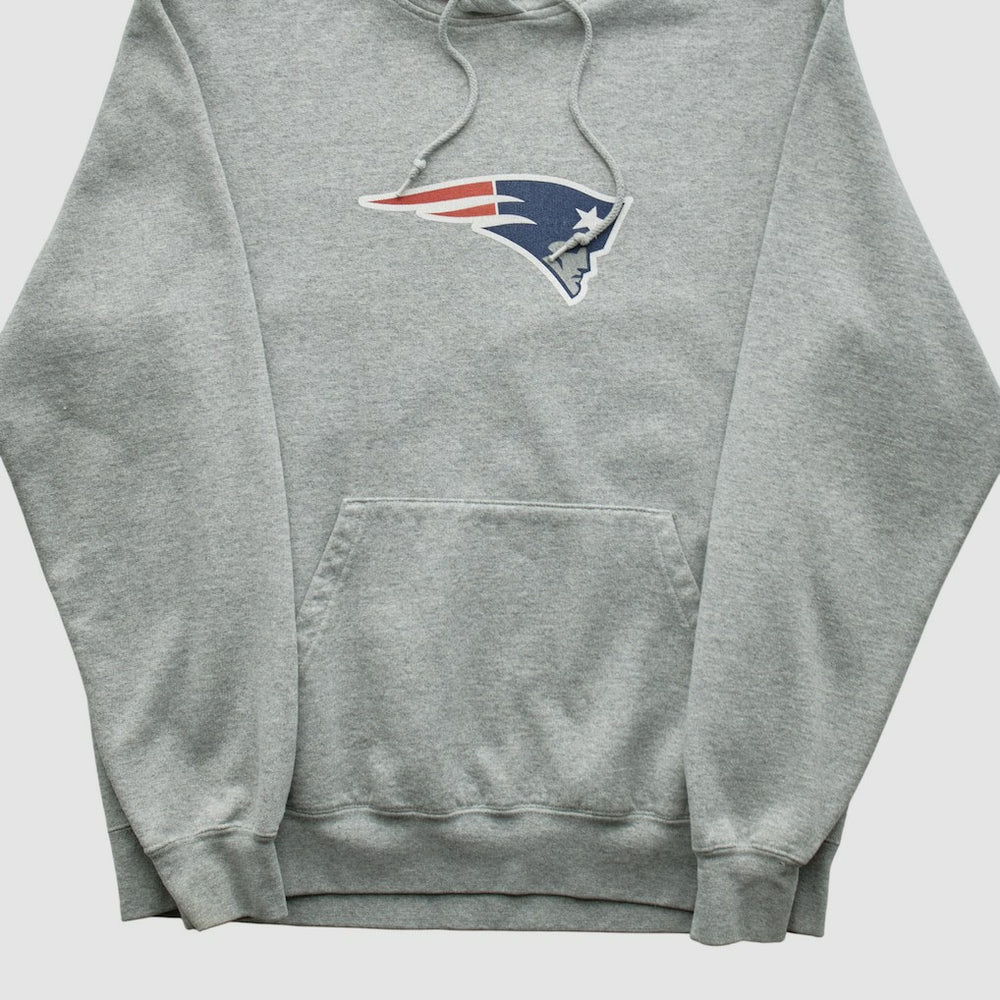 New England Patriots Reebok 2000s Hooded Pullover Sweatshirt - Heather Gray Vintage - Fanatics