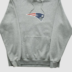 New England Patriots Reebok 2000s Hooded Pullover Sweatshirt - Heather Gray Vintage - Fanatics