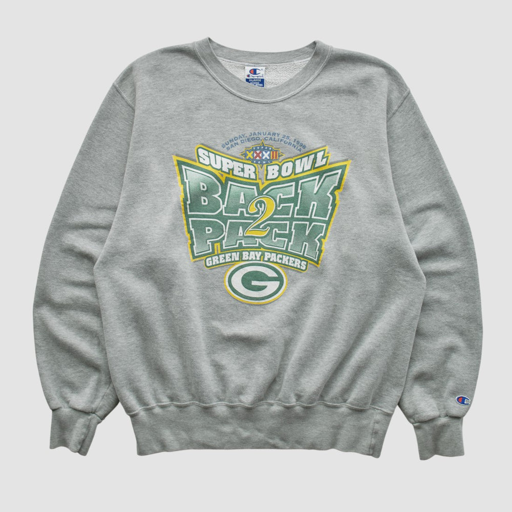 Green Bay Packers Champion 1998 Pullover Sweatshirt - Heather Gray Vintage - Fanatics