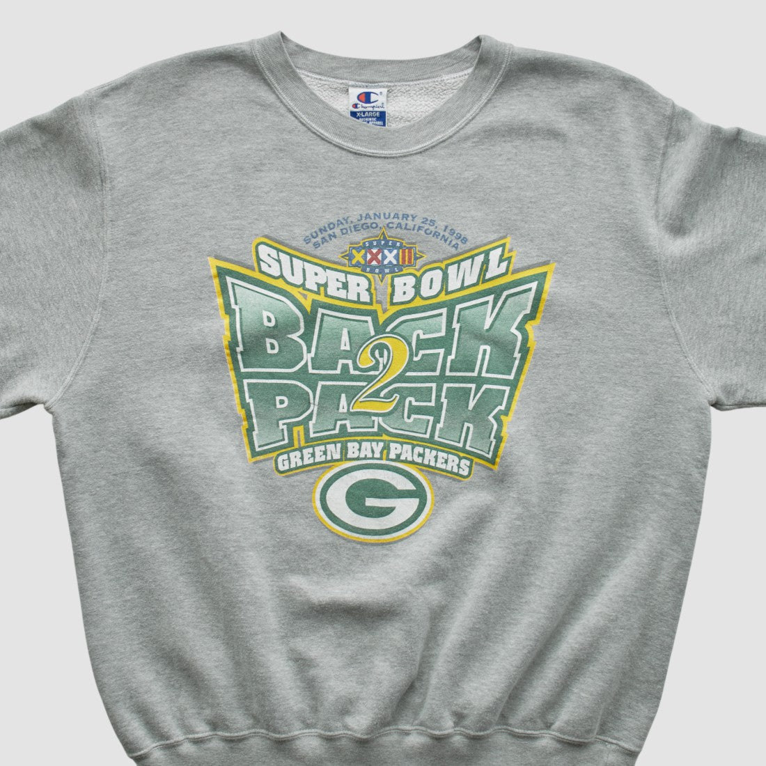 Green Bay Packers Champion 1998 Pullover Sweatshirt - Heather Gray Vintage - Fanatics