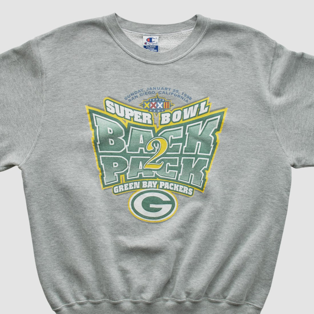 Green Bay Packers Champion 1998 Pullover Sweatshirt - Heather Gray Vintage - Fanatics