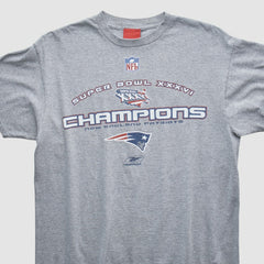 New England Patriots Reebok 2002 T-shirt - Heather Gray Vintage - Fanatics