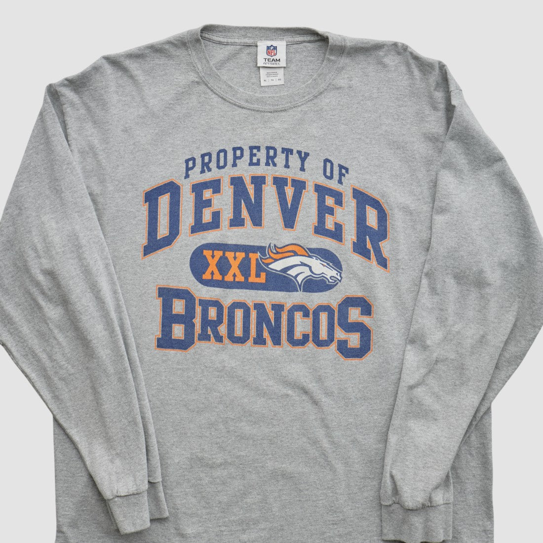 Denver Broncos NFL 2010s Long Sleeve T-shirt - Heather Gray Vintage - Fanatics