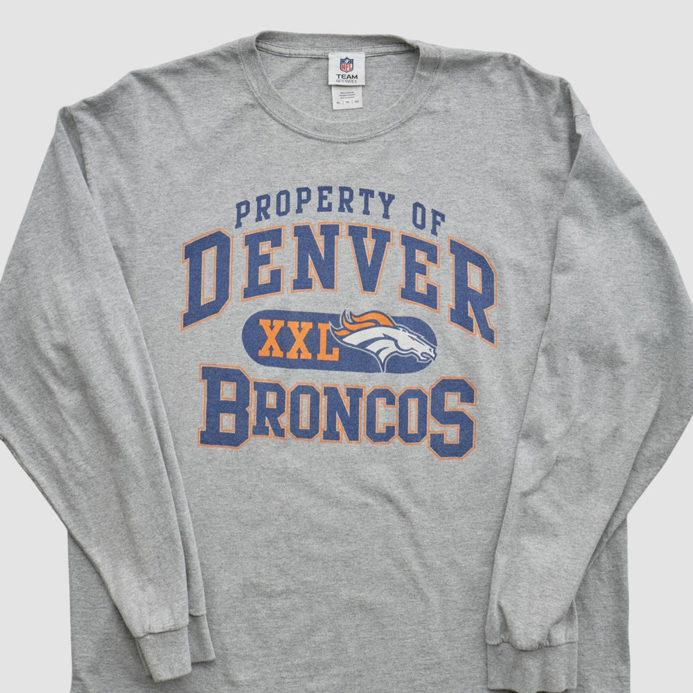 Denver Broncos NFL 2010s Long Sleeve T-shirt - Heather Gray Vintage - Fanatics