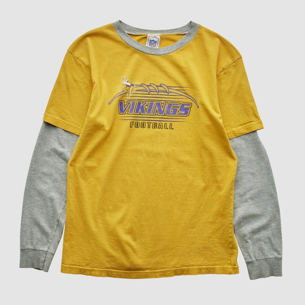 Minnesota Vikings NFL 2000s Long Sleeve T-shirt - Yellow - Yth L Real Vintage - Fanatics