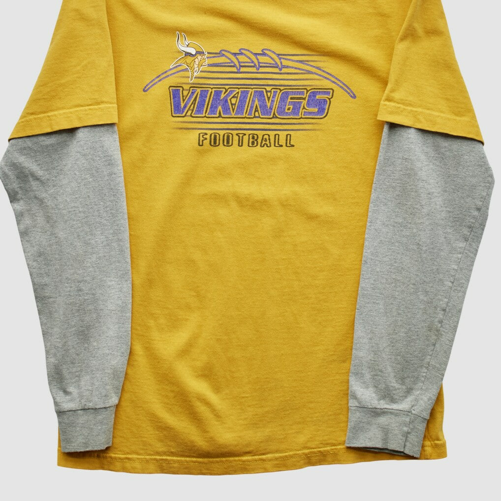 Minnesota Vikings NFL 2000s Long Sleeve T-shirt - Yellow - Yth L Real Vintage - Fanatics
