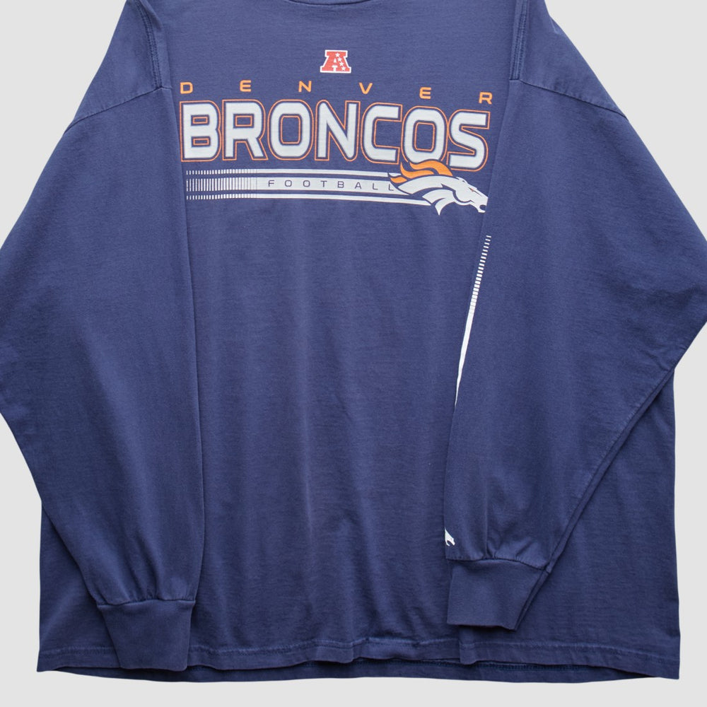 Denver Broncos NFL 2000s Long Sleeve T-shirt - Navy Vintage - Fanatics