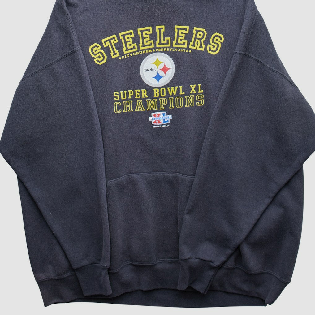 Pittsburgh Steelers 2006 Hooded Pullover Sweatshirt - Black Vintage - Fanatics
