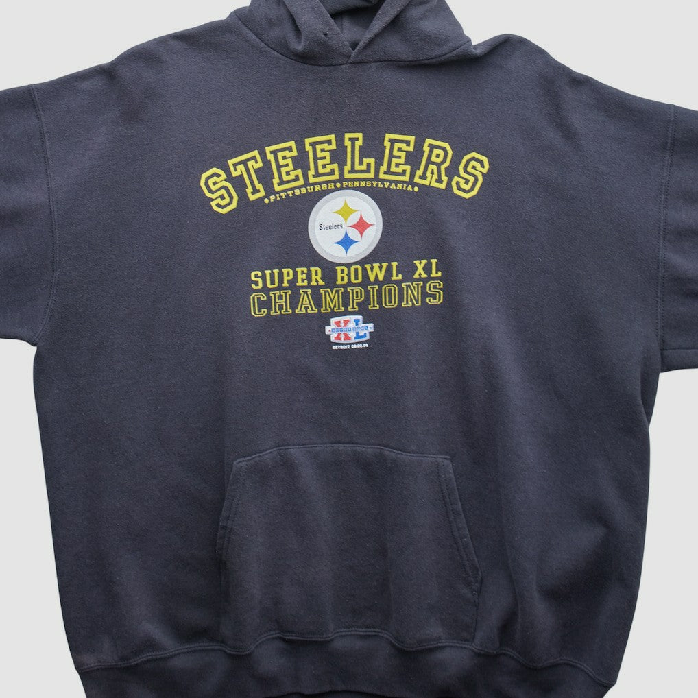 Pittsburgh Steelers 2006 Hooded Pullover Sweatshirt - Black Vintage - Fanatics