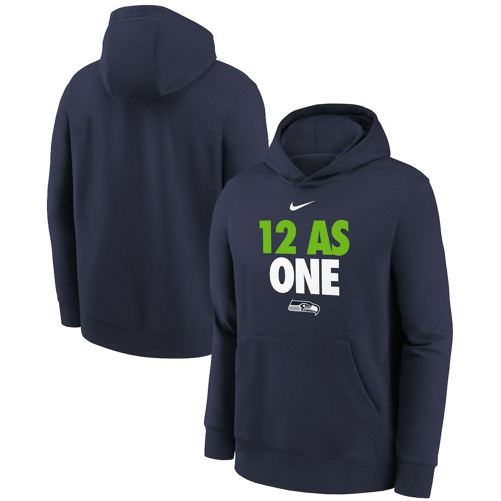 Seattle Seahawks Youth 12 As One Fleece Hoodie - College Navy - Nike
