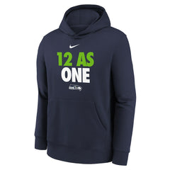 Seattle Seahawks Youth 12 As One Fleece Hoodie - College Navy - Nike