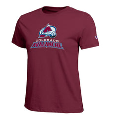 Colorado Avalanche Champion Women's Wordmark Lockup T-Shirt - Burgundy | NHL Lifestyle