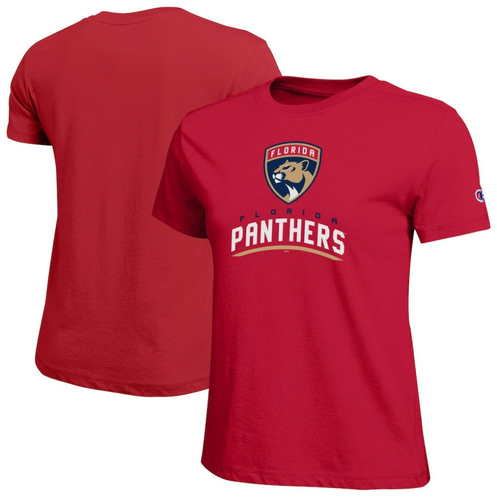 Florida Panthers Champion Women's Wordmark Lockup T-Shirt - Red | NHL near me