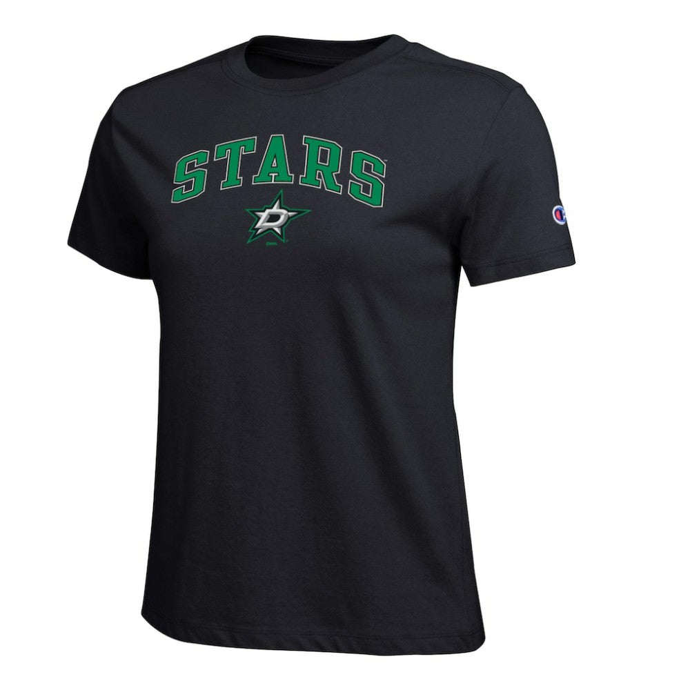 Dallas Stars Champion Women's Arch Mascot Logo T-Shirt - Black | NHL on sale