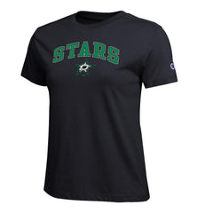 Dallas Stars Champion Women's Arch Mascot Logo T-Shirt - Black | NHL on sale