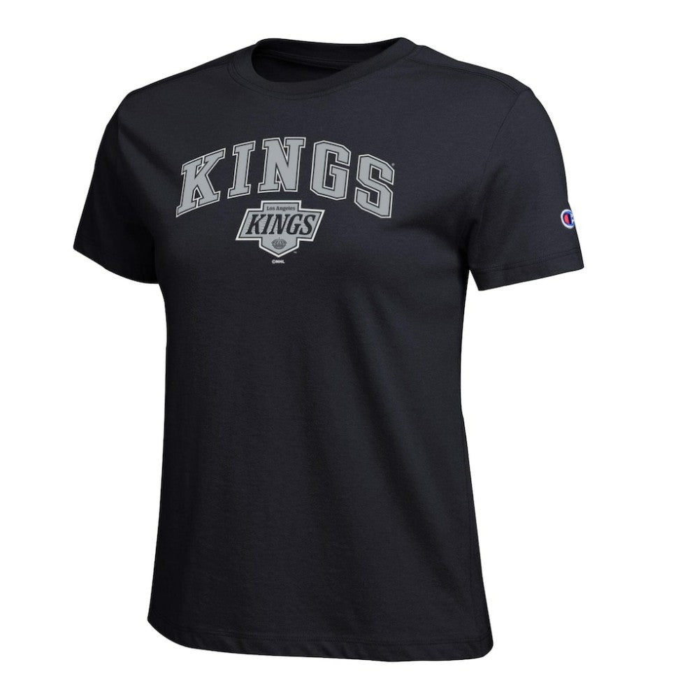 Los Angeles Kings Champion Women's Arch Mascot Logo T-Shirt - Black | NHL online