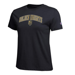 Vegas Golden Knights Champion Women's Arch Mascot Logo T-Shirt - Black | NHL sale