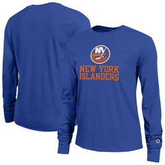 New York Islanders Champion Women's Wordmark Lockup Long Sleeve T-Shirt - Royal | NHL near me