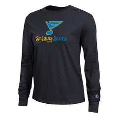 St. Louis Blues Champion Women's Wordmark Lockup Long Sleeve T-Shirt - Black | NHL discount