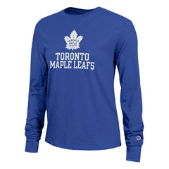 Toronto Maple Leafs Champion Women's Wordmark Lockup Long Sleeve T-Shirt - Royal | NHL online