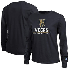 Vegas Golden Knights Champion Women's Wordmark Lockup Long Sleeve T-Shirt - Black | NHL near me