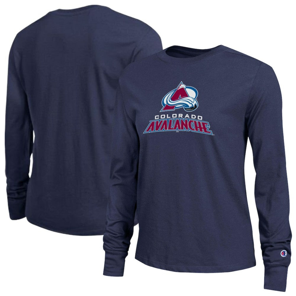 Colorado Avalanche Champion Women's Wordmark Lockup Long Sleeve T-Shirt - Navy | NHL discount
